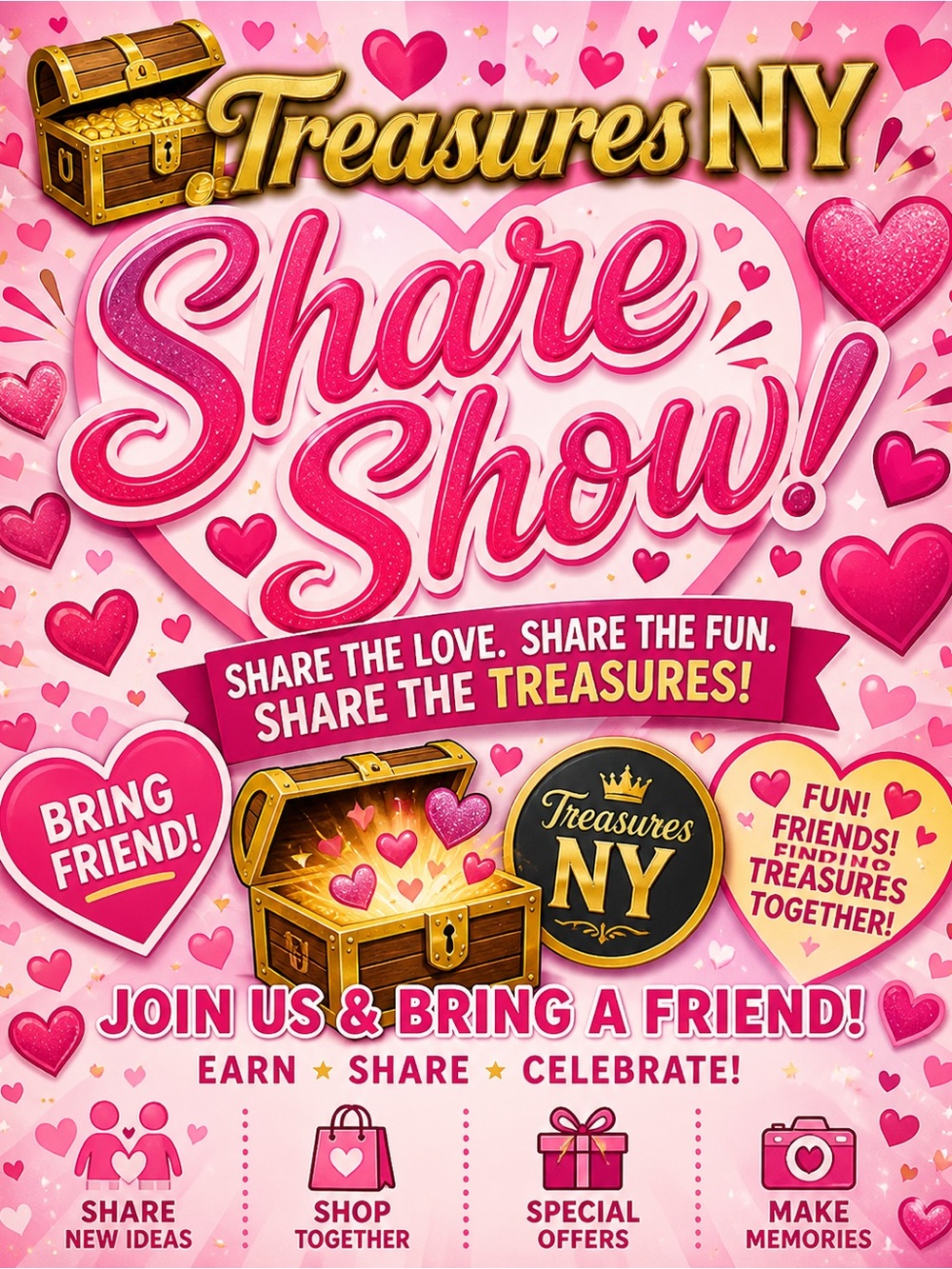 Share show! Come and have fun!! We will have fun giveaways and games!